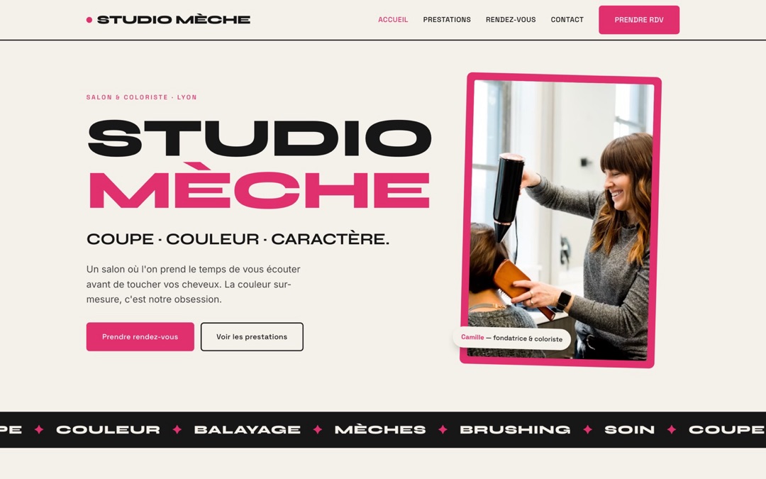 Aperçu du site Studio Mèche